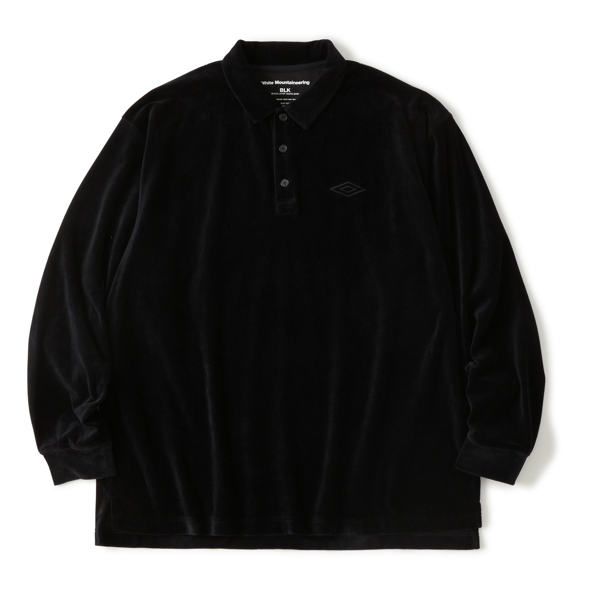 White Mountaineering / ホワイトマウンテニアリング | × UMBRO VELOUR POLO SHIRT / ベロア ポロ プルオーバー | S | black | メンズ WM×UMBRO VELOUR POLO SHIRT – White Mountaineering OFFICIAL WEB SITE.