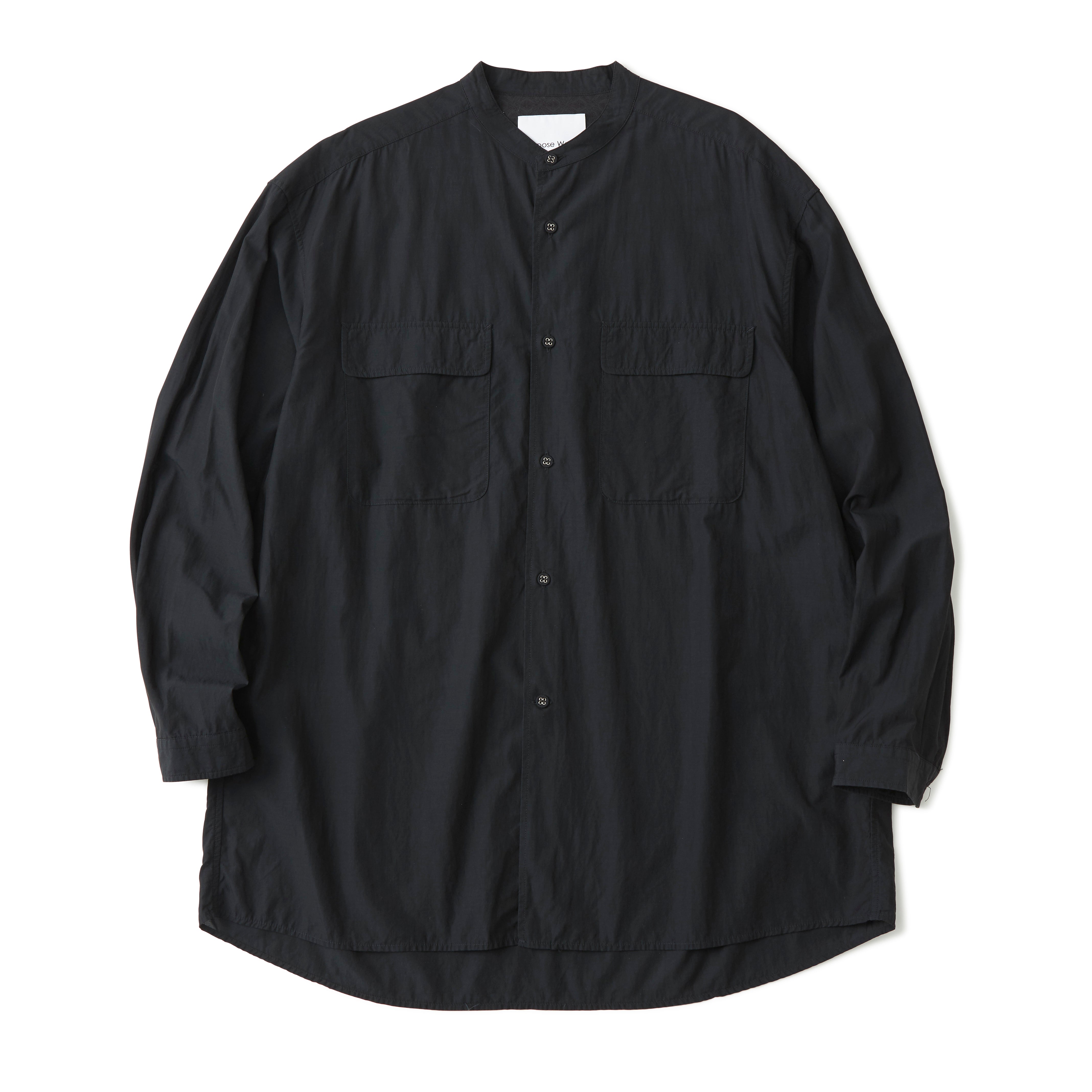 BAND COLLAR LONG SLEEVE SHIRT – White Mountaineering OFFICIAL WEB