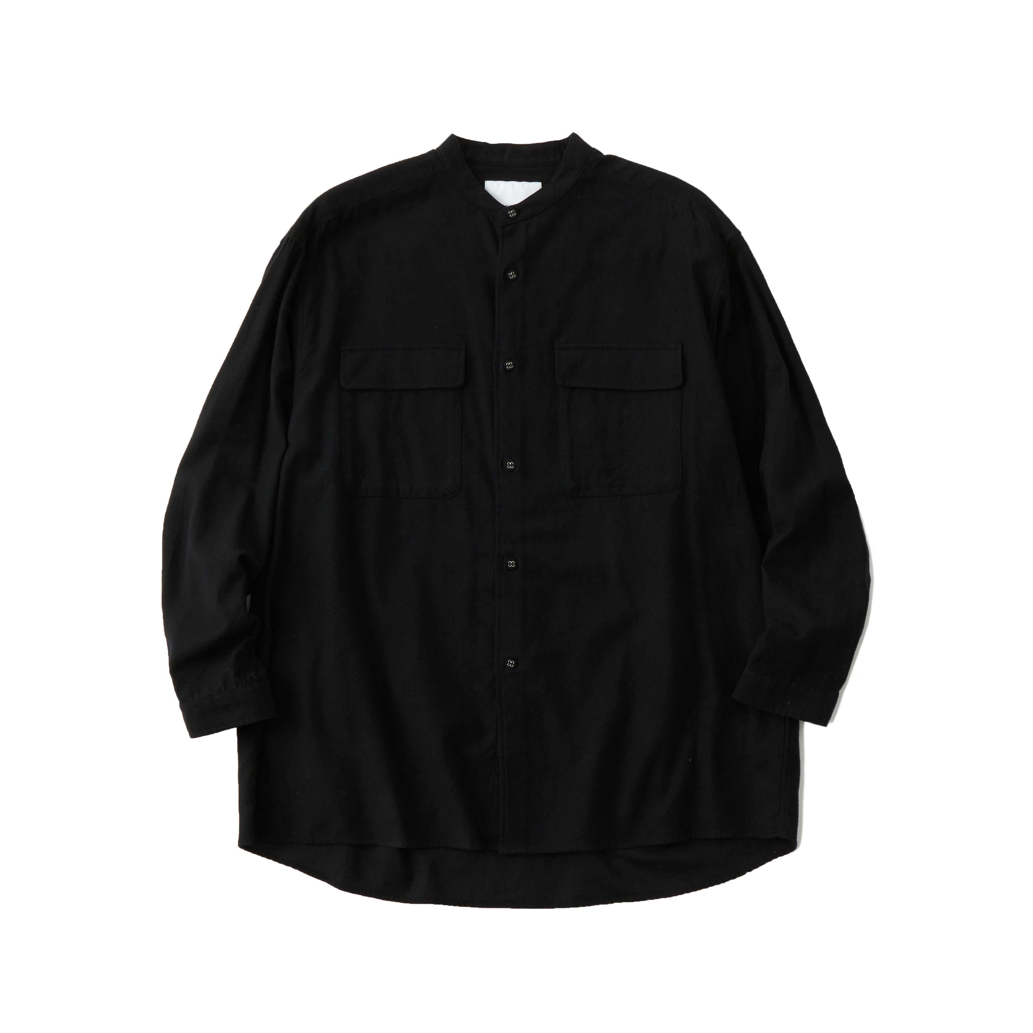 MOLESKIN BAND COLLAR LONG SLEEVES WIDE SHIRT White Mountaineering