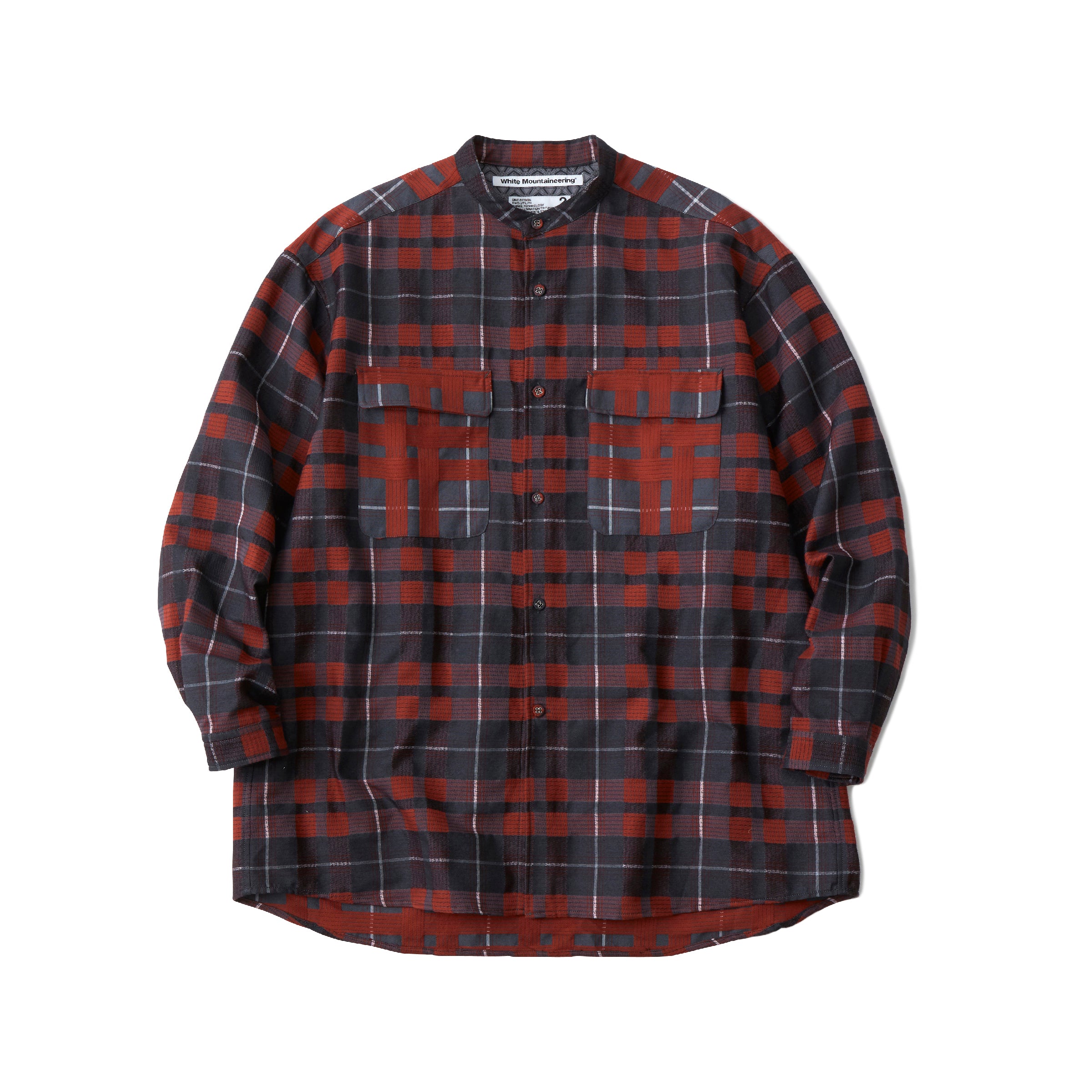 WHITE MOUNTAINEERING / 長袖シャツ/0/ウール/GRY/チェック/WM2173109// BIG CHECK STAND COLLAR SHIRT – White Mountaineering OFFICIAL WEB SITE.