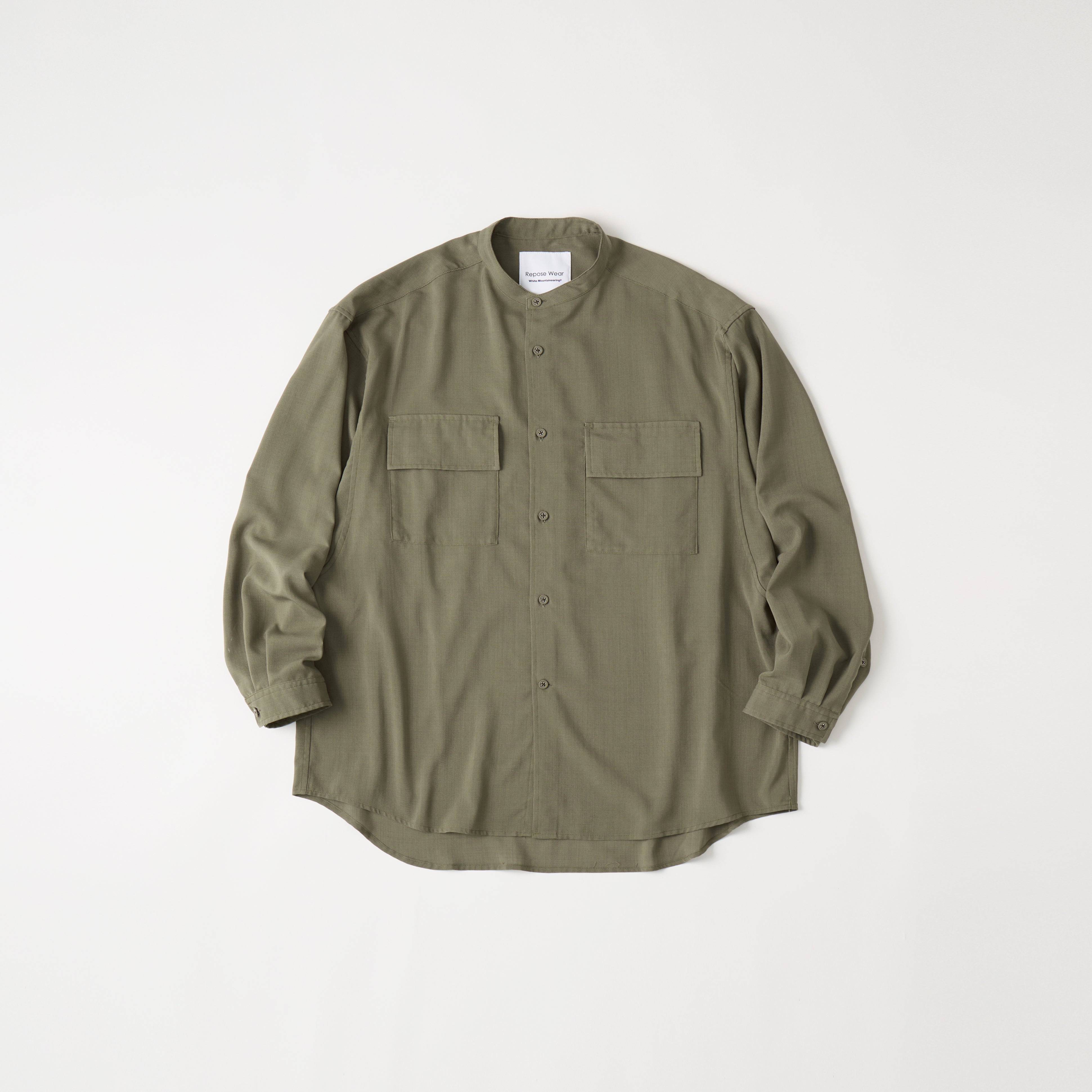 WIDE GUSSET SLEEVE BAND COLLAR SHIRT - White Mountaineering