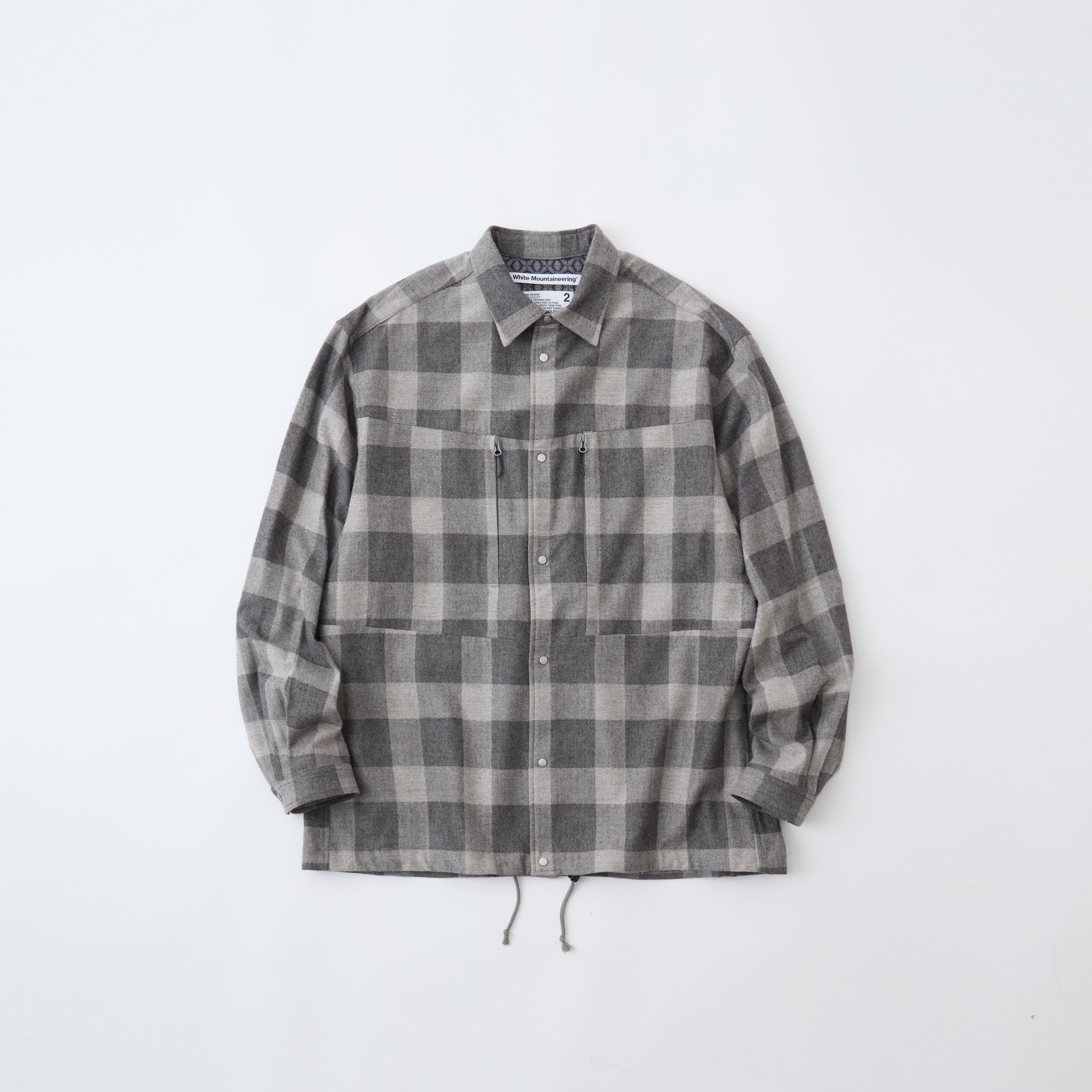 トップス Whitemountaineering CHECK BIG SHIRT XL WHITE MOUNTAINEERING White Mountaineering ホワイト