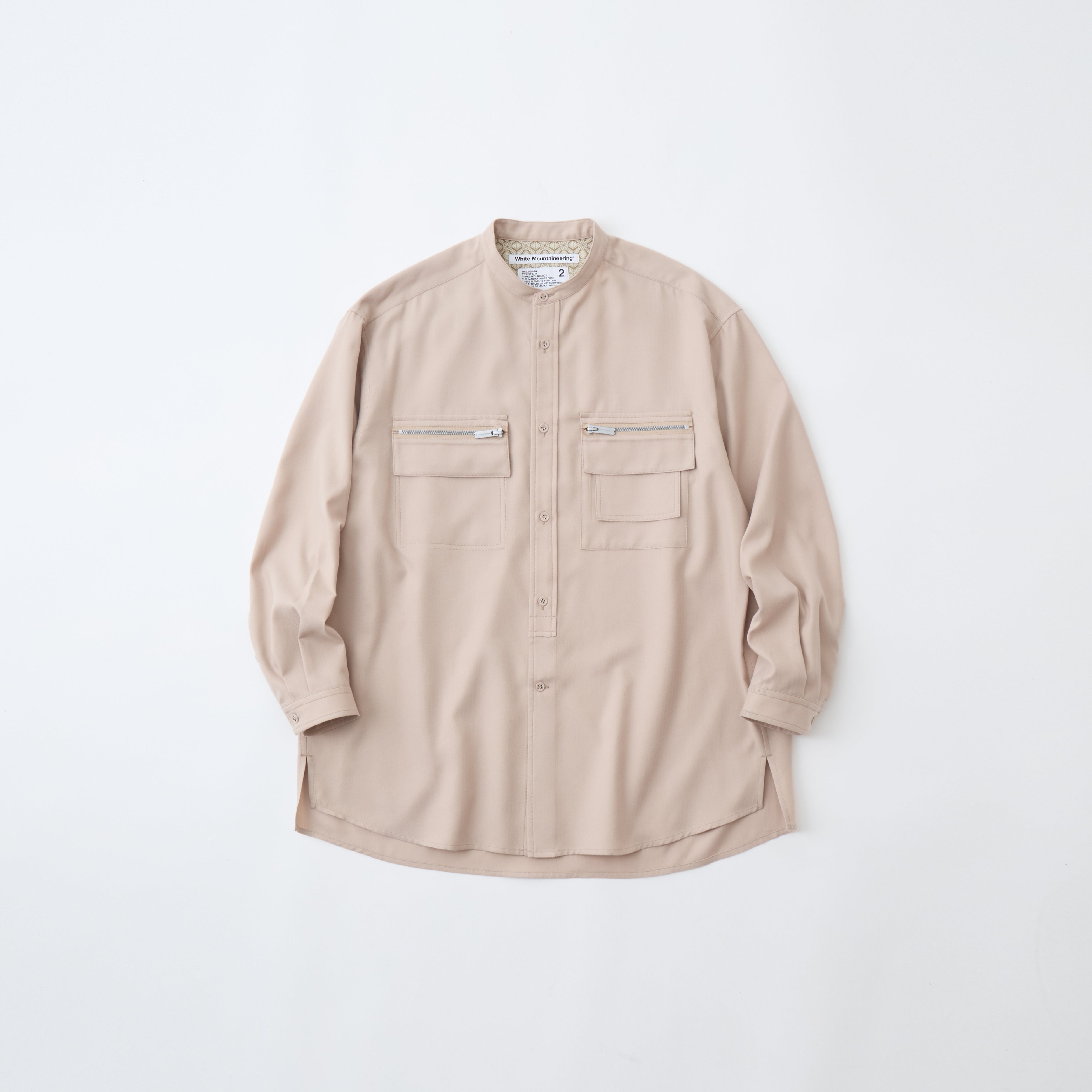 White Mountaineering バンドカラーシャツ　アイボリー BAND COLLAR SHIRT - White mountaineering®︎ – White