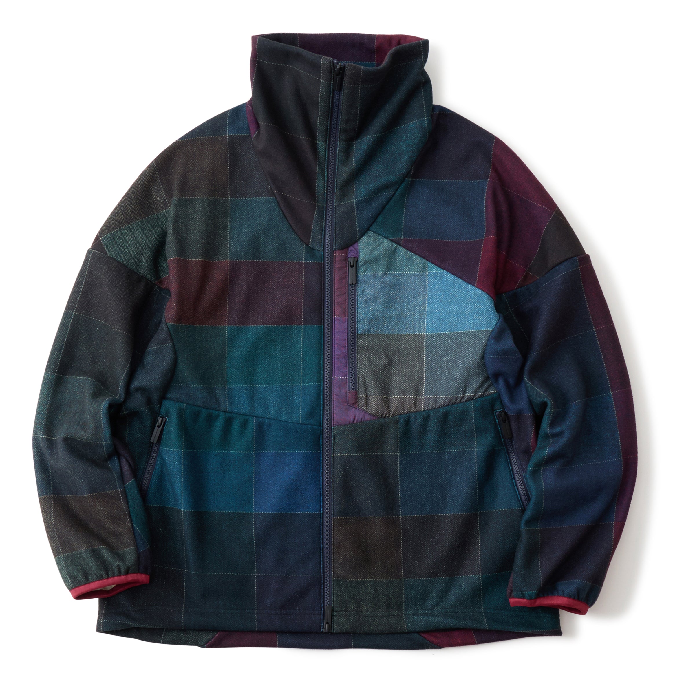 WINDOWPANE PATTERN ZIP UP FLEECE JACKET – White Mountaineering OFFICIAL ...