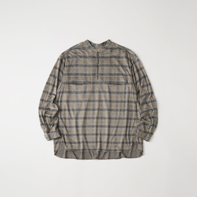 CHECK JACQUARD GUSSET SLEEVE SKIPPER SHIRT - White Mountaineering