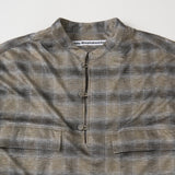 CHECK JACQUARD GUSSET SLEEVE SKIPPER SHIRT
