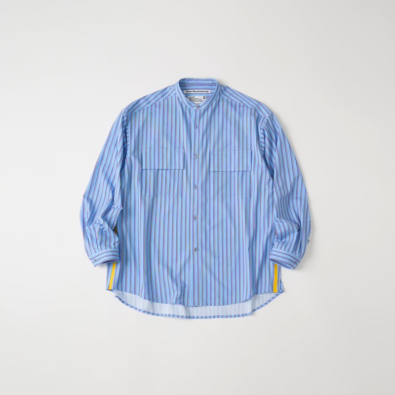 STRIPE BAND COLLAR SHIRT - White Mountaineering®︎ – White STRIPE BAND COLLAR SHIRT - White Mountaineering®︎ – White
