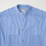 STRIPE BAND COLLAR SHIRT