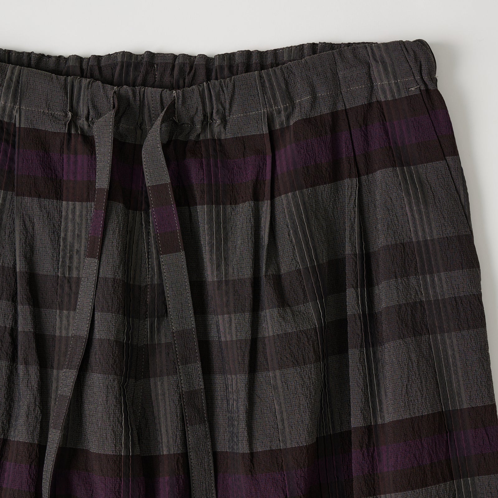 CHECK TUCK JACQUARD 2 TUCK WIDE PANTS - White Mountaineering 