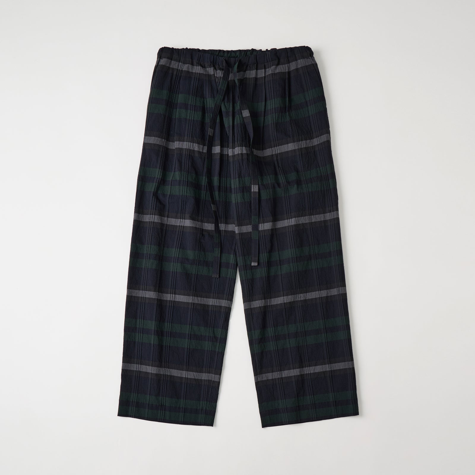 CHECK TUCK JACQUARD 2 TUCK WIDE PANTS - White Mountaineering