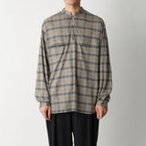 CHECK JACQUARD GUSSET SLEEVE SKIPPER SHIRT