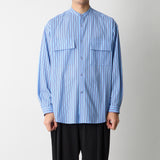STRIPE BAND COLLAR SHIRT