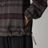 CHECK TUCK JACQUARD MID GUSSET SLEEVE BLOUSON