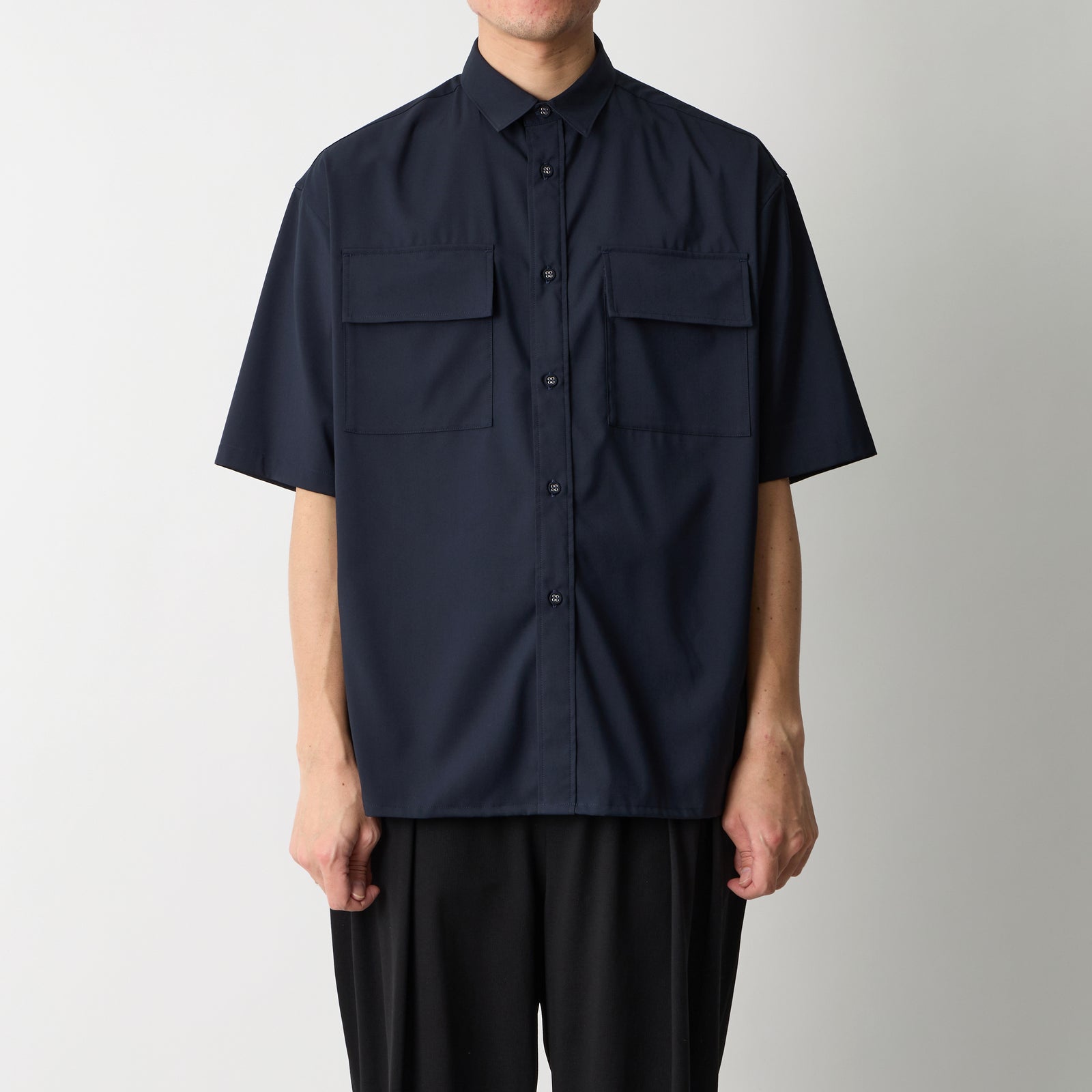 REGULAR COLLAR HALF SLEEVE SHIRT - White Mountaineering®︎ – White