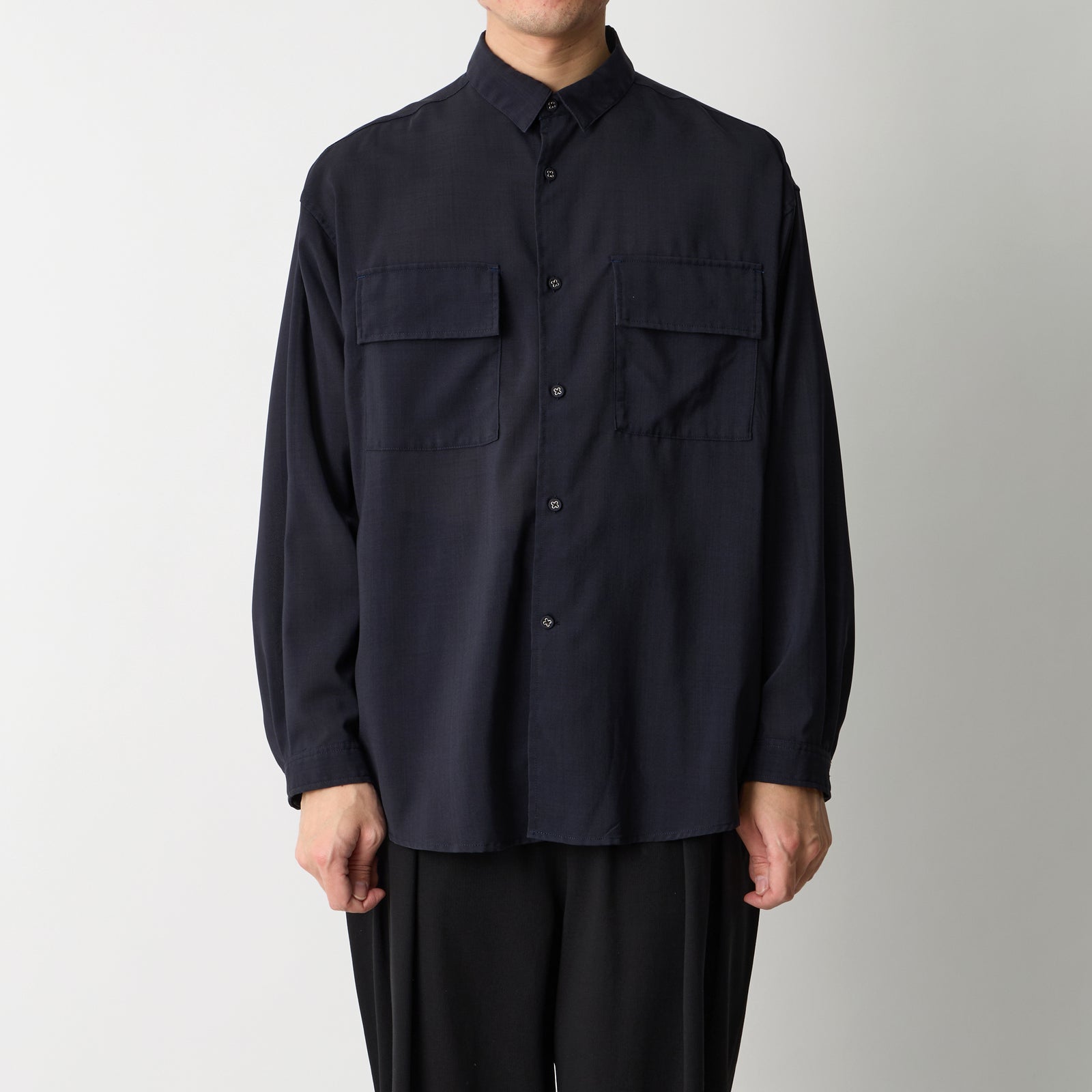 WIDE GUSSET SLEEVE REGULAR COLLAR SHIRT - White Mountaineering