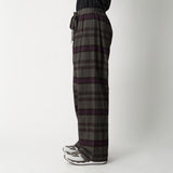 CHECK TUCK JACQUARD 2 TUCK WIDE PANTS