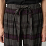 CHECK TUCK JACQUARD 2 TUCK WIDE PANTS