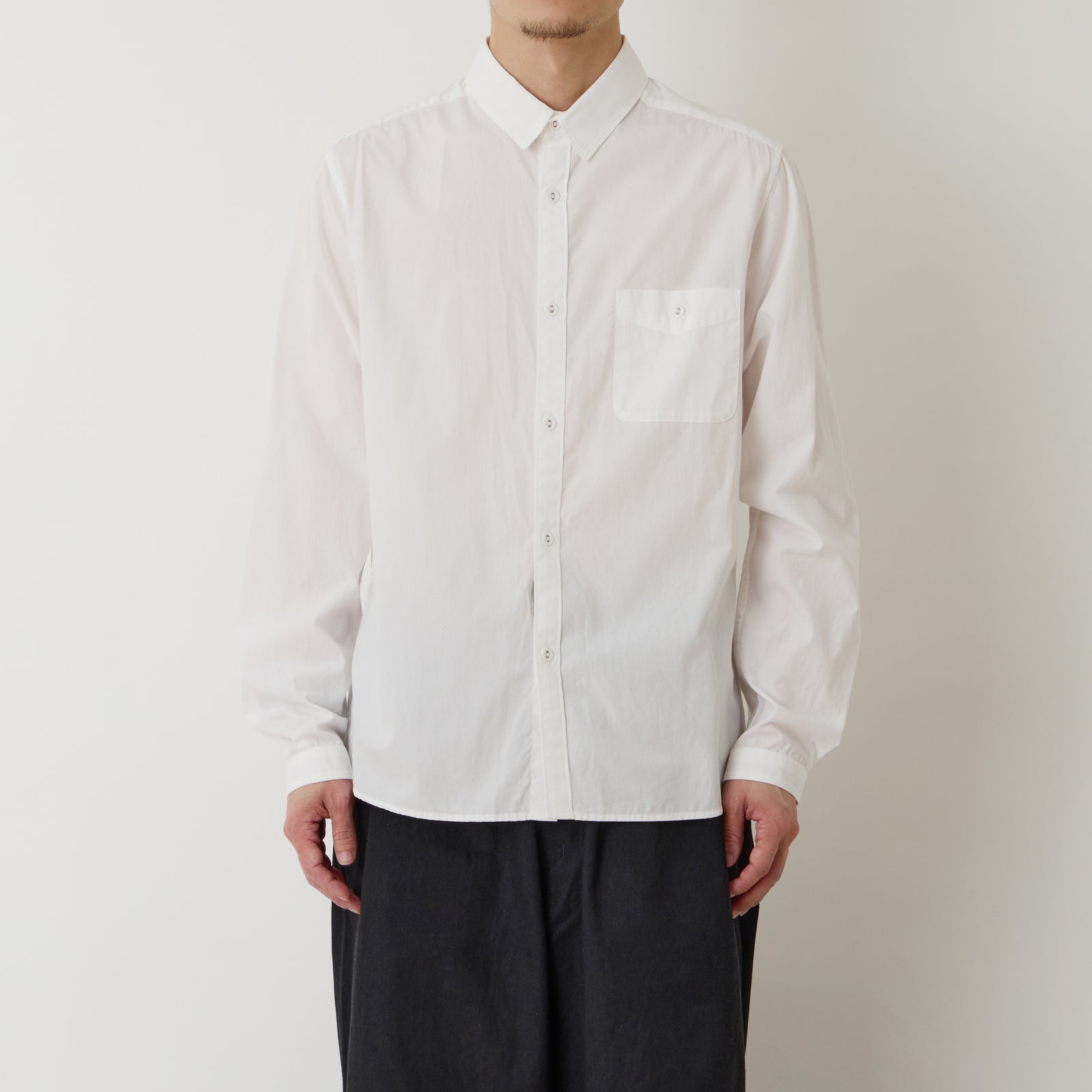 White Mountaineering バンドカラーシャツ　アイボリー BAND COLLAR SHIRT - White mountaineering®︎ – White
