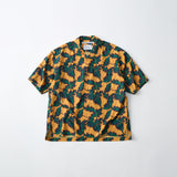 BOTANICAL PATTERN OPEN COLLAR SHIRT