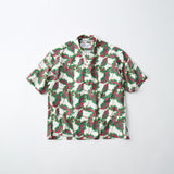 BOTANICAL PATTERN OPEN COLLAR SHIRT