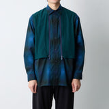 OMBRE CHECK MID GUSSET SLEEVE SHIRT