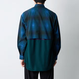 OMBRE CHECK MID GUSSET SLEEVE SHIRT