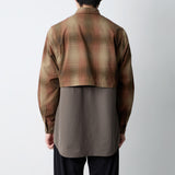 OMBRE CHECK MID GUSSET SLEEVE SHIRT