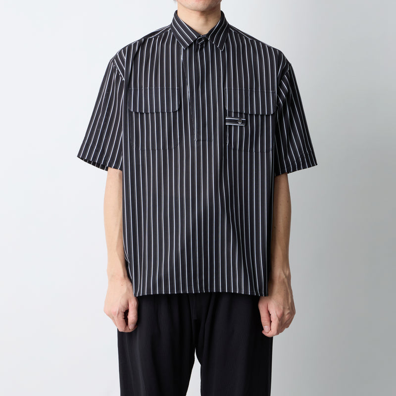 STRIPE SHORT SLEEVE PULLOVER SHIRT - White Mountaineering 