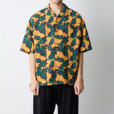 BOTANICAL PATTERN OPEN COLLAR SHIRT