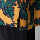 BOTANICAL PATTERN OPEN COLLAR SHIRT