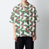 BOTANICAL PATTERN OPEN COLLAR SHIRT
