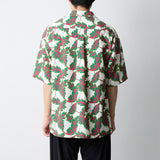 BOTANICAL PATTERN OPEN COLLAR SHIRT