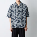 BOTANICAL PATTERN OPEN COLLAR SHIRT