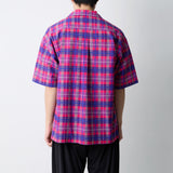 MADRAS CHECK OPEN COLLAR SHIRT