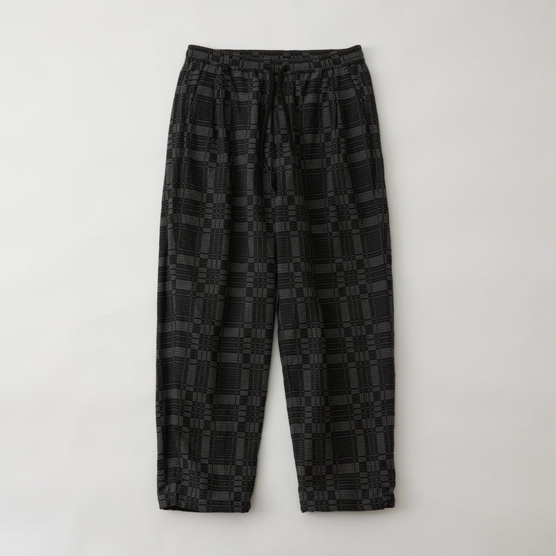 CHECK JACQUARD 1 TUCK EASY PANTS