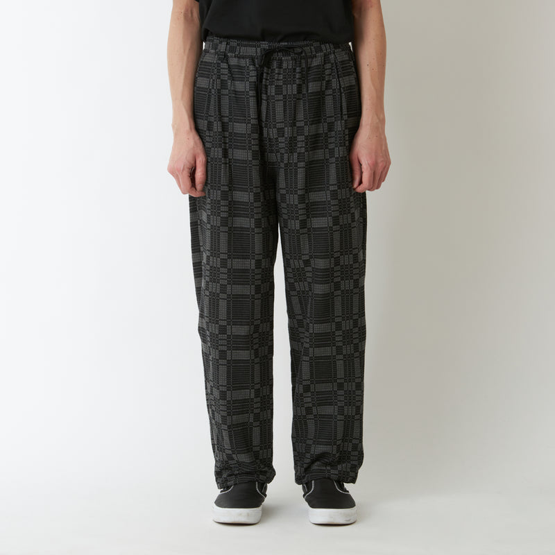 CHECK JACQUARD 1 TUCK EASY PANTS