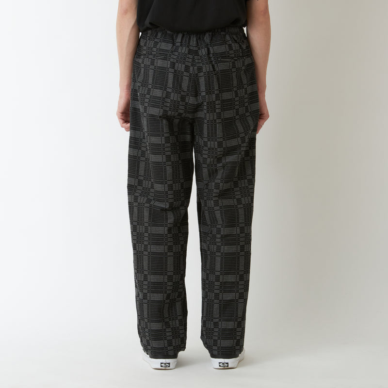 CHECK JACQUARD 1 TUCK EASY PANTS