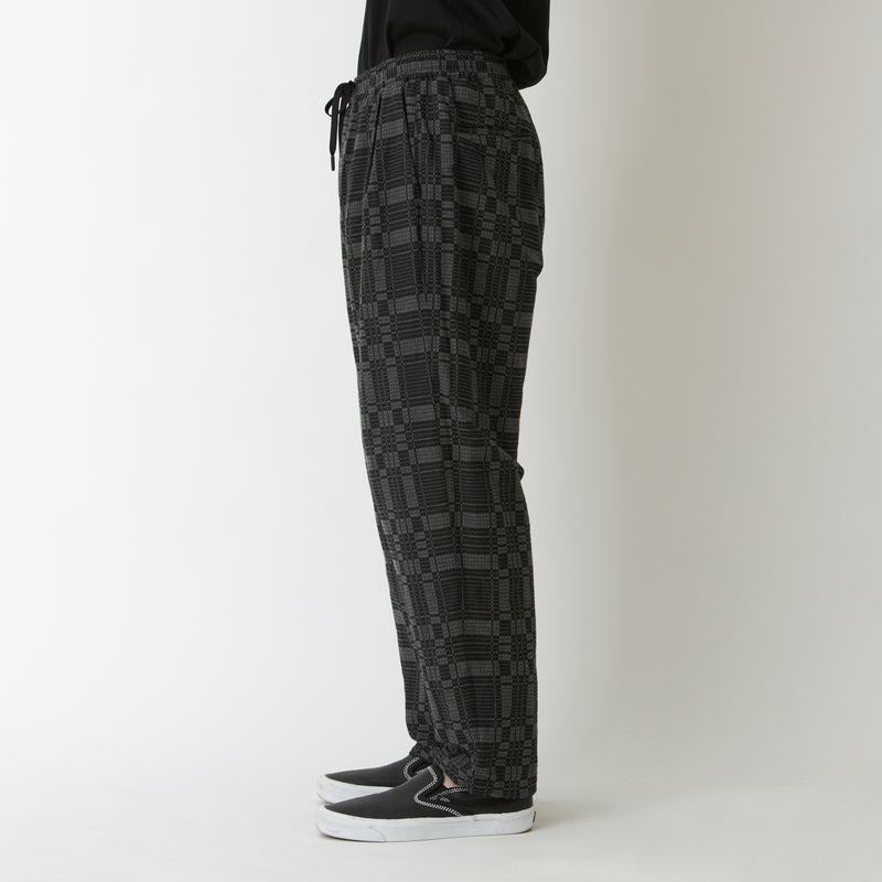 CHECK JACQUARD 1 TUCK EASY PANTS