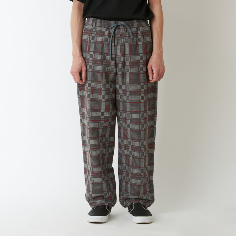 CHECK JACQUARD 1 TUCK EASY PANTS