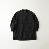 BOTANICAL JACQUARED STAND COLLAR SHIRT