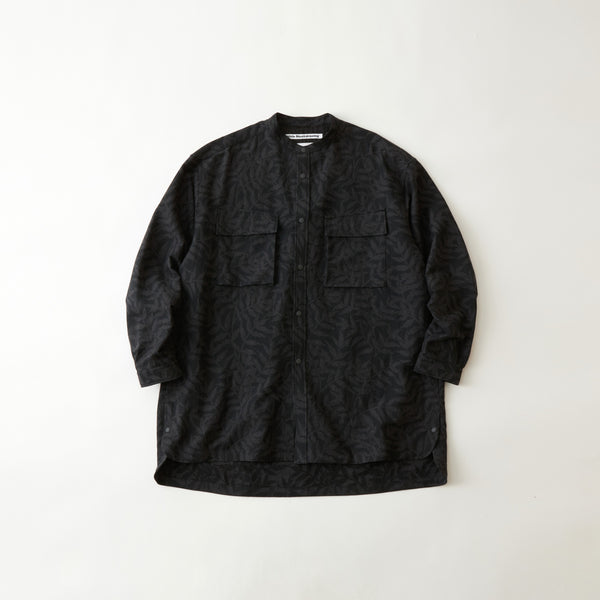 BOTANICAL JACQUARED STAND COLLAR SHIRT