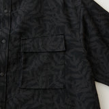 BOTANICAL JACQUARED STAND COLLAR SHIRT