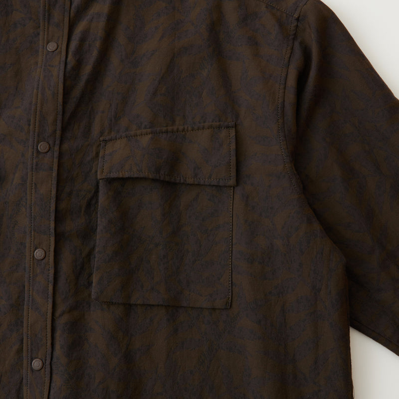 BOTANICAL JACQUARED STAND COLLAR SHIRT