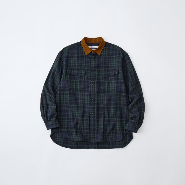 GUSSET SLEEVE CORDUROY COLLAR SHIRT