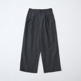 HERRINGBONE JACQUARD 3 TUCK WIDE PANTS