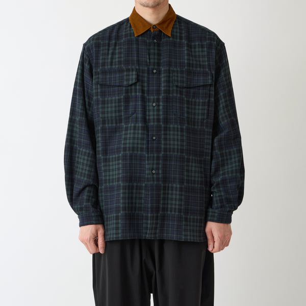GUSSET SLEEVE CORDUROY COLLAR SHIRT
