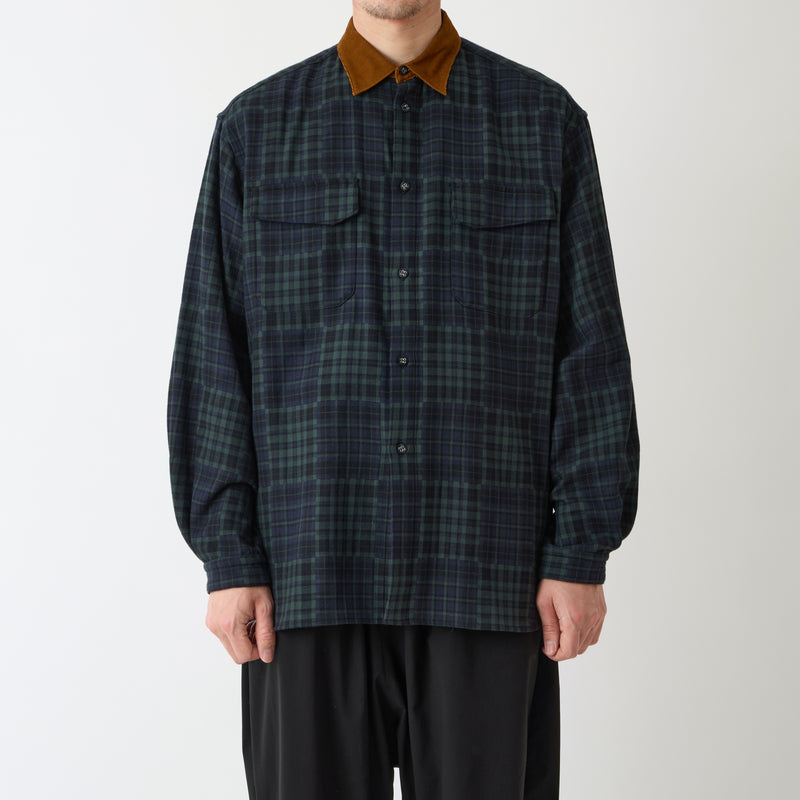 GUSSET SLEEVE CORDUROY COLLAR SHIRT