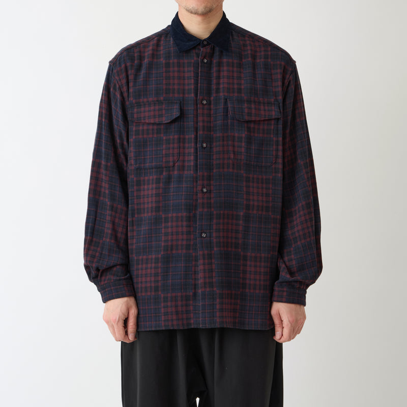 GUSSET SLEEVE CORDUROY COLLAR SHIRT
