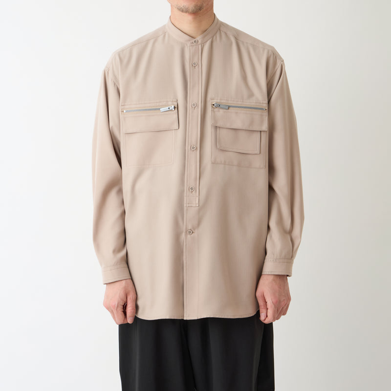 BAND COLLAR MULTI POCKET SHIRT