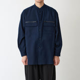 BAND COLLAR MULTI POCKET SHIRT